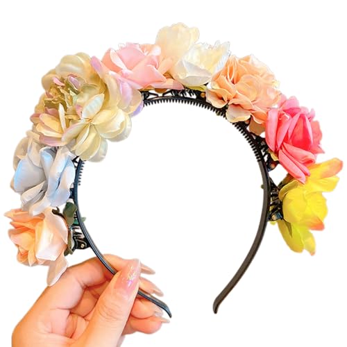 NGCG Brautgirlanden, Blumen-Haarreif, Hochzeitsblumen-Haarband, Strandkranz, Haarband, Mädchen, Haar-Accessoire, Frauen, Kopfschmuck, Geschenk für Kinder, Wie beschrieben von NGCG