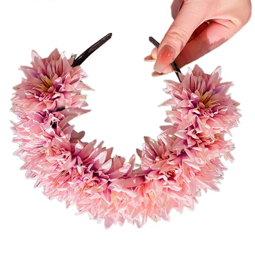 NGCG Buntes Blumen-Stirnband, doppelseitiger Haarkranz, Hochzeit, Party, Kostüm, Kopfschmuck für Braut, Damen, Haar-Accessoire, Wie beschrieben von NGCG