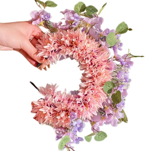 NGCG Buntes Blumen-Stirnband, doppelseitiger Haarkranz, Hochzeit, Party, Kostüm, Kopfschmuck für Braut, Damen, Haar-Accessoire, Wie beschrieben von NGCG