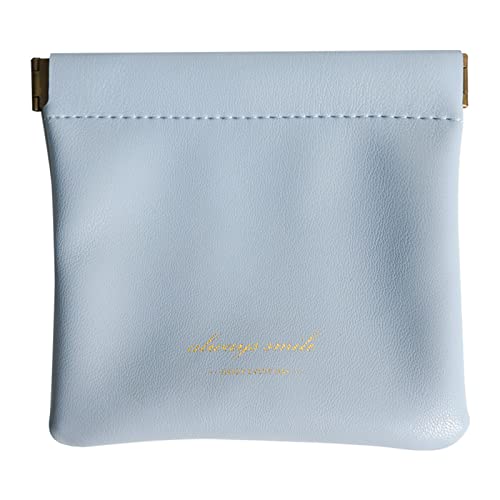 NGCG Make-up-Tasche aus PU-Leder, tragbare Aufbewahrung, Münzbeutel, Behälter, Zubehör für Lippenstift, Kleinteile, Kosmetiktasche, Make-up-Tasche für Damen, Größe S (US), Sky Blue von NGCG