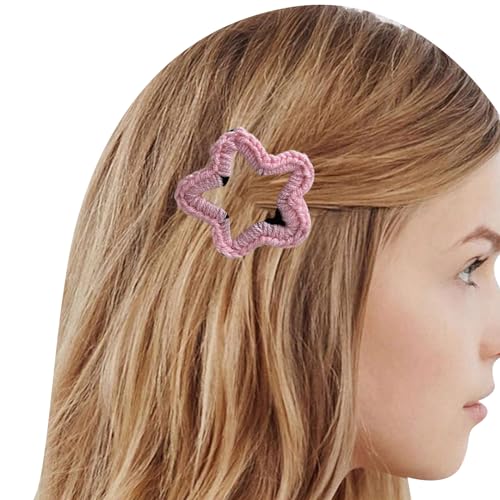Süße Haarspange, geschichtete Sternschnappe, gestrickte Haarspange für Pferdeschwanz, Pony, Haarnadeln für Teenager, Kinder, Haarspange F von NGCG