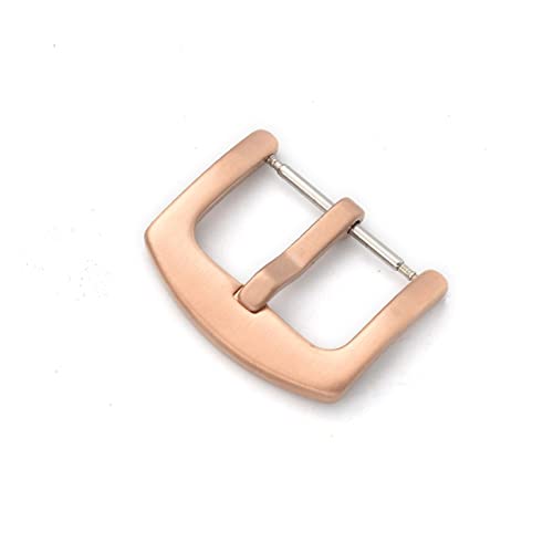 NIBOTT 16mm 18mm 20mm 22mm 24mm 26mm Edelstahl Pin Schnalle Armband Männer Frauen Solide Metall Uhr Band Strap Verschluss Zubehör (Color : Rose gold, Size : 16mm) von NIBOTT