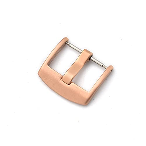 NIBOTT 16mm 18mm 20mm 22mm 24mm Edelstahl Watch Pin Schnalle Männer Frauen Universal Metall Uhrenband Verschluss Zubehör Silber schwarz (Color : Rose gold, Size : 16mm) von NIBOTT