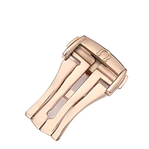 NIBOTT Edelstahl 16 18 20 mm Ersatz for Omega Watch Watch-Verschlusszubehör Watch-Schnalle Uthai T17. (Color : Rose gold, Size : 20mm) von NIBOTT