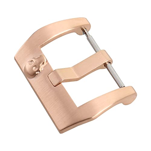 NIBOTT Edelstahl-Uhr-Schließer 16mm 18mm 20mm 22mm 24mm schwarzer silberner rosafarbengolduhrschnalle for uhrband (Color : Rose Gold, Size : 18mm) von NIBOTT