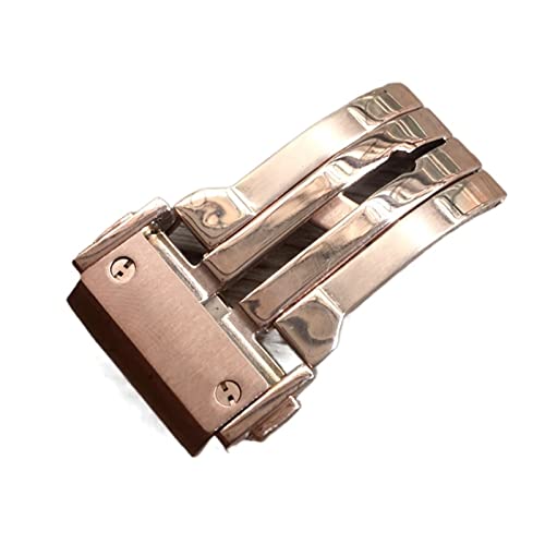 NIBOTT Uhrenarmband Edelstahlschnalle Fit for Hublot Fit for Fusion Fit for klassische Fit for Big Bang King Power Series Uhr Faltschließe 18mm20mm22mm24mm (Color : Rose gold, Size : 18mm With logo von NIBOTT