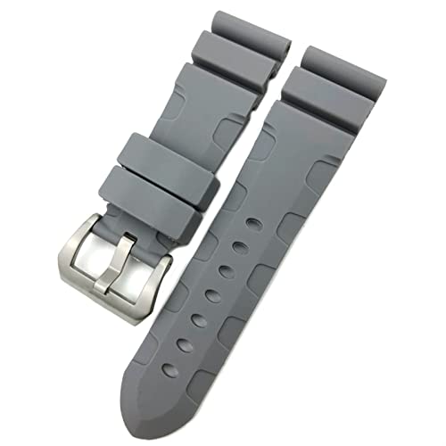 NIBYQ Gummi-Uhrenarmband, 22 mm, 24 mm, 26 mm, Silikon-Uhrenarmband für Panerai Submersible Luminor PAM wasserdichtes Armband, 26mm black buckle, Achat von NIBYQ