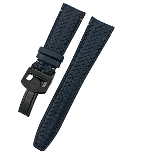 NIBYQ Lederarmband für IWC Portugieser Big Pilot IW377714 IW394005, blaues Armband, 20 mm, 21 mm, 22 mm, hochwertiges Rindslederband, 21 mm, Achat von NIBYQ