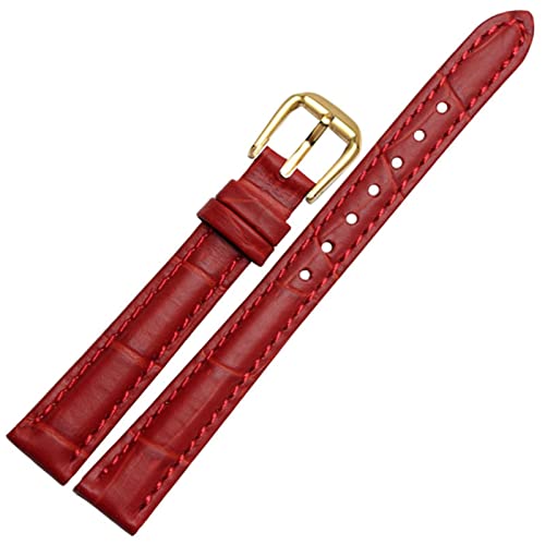 NIBYQ Lederarmband für Mädchen und Studenten, Krokodilleder-Armband, 10, 12, 14, 16, 18 mm, schwarz, braun, rot, weiß, blau, 12 mm, Achat von NIBYQ