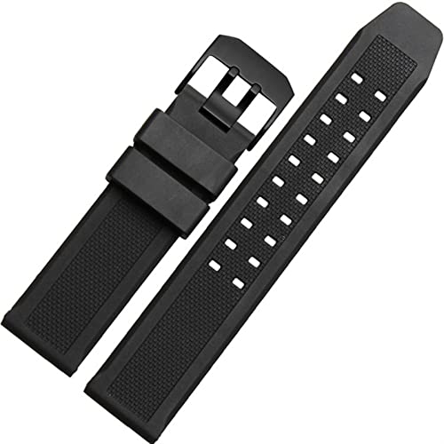 NIBYQ Silikon-Armband für Luminox 7251|3050|3051|6402 Serie, 23 mm, schwarze, wasserdichte Gummibänder, 23 mm, Achat von NIBYQ