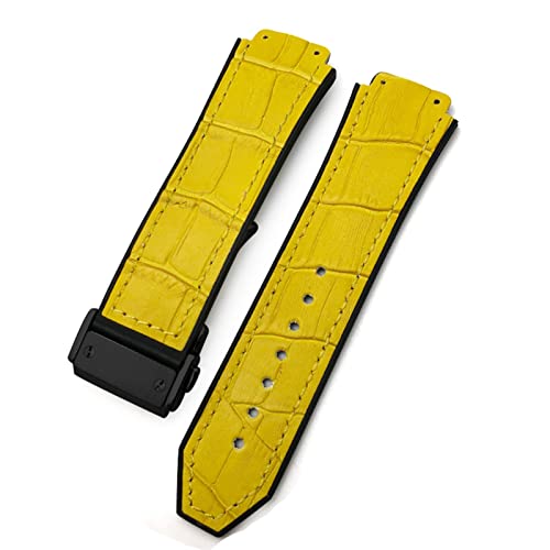 NIBYQ Uhrenarmband aus Rindsleder, 20 mm, 22 mm, 25 mm x 19 mm, passend für Hublot-Uhrenarmband, Kalbsleder, Silikon-Armbänder, 20X14x18mm, Achat von NIBYQ