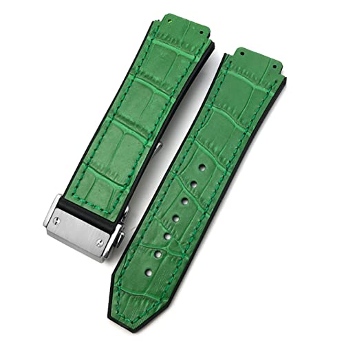 NIBYQ Uhrenarmband aus Rindsleder, 20 mm, 22 mm, 25 mm x 19 mm, passend für Hublot-Uhrenarmband, Kalbsleder, Silikon-Armbänder, 22 mm, Achat von NIBYQ