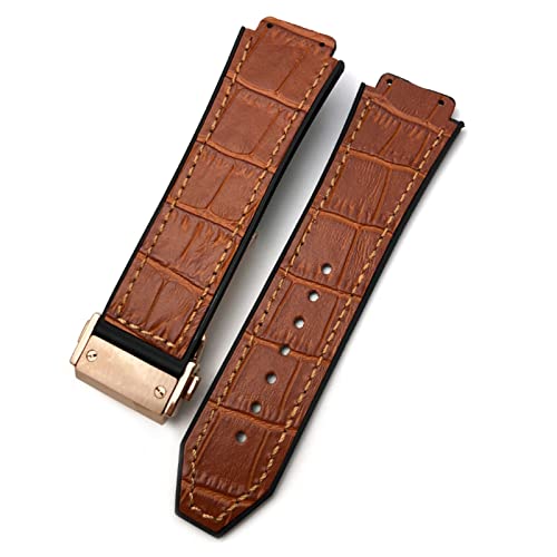 NIBYQ Uhrenarmband aus Rindsleder, 20 mm, 22 mm, 25 mm x 19 mm, passend für Hublot-Uhrenarmband, Kalbsleder, Silikon-Armbänder, 25x19x22mm, Achat von NIBYQ