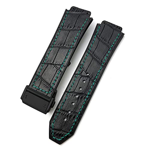 NIBYQ Uhrenarmband aus Rindsleder, 20 mm, 22 mm, 25 mm x 19 mm, passend für Hublot-Uhrenarmband, Kalbsleder, Silikon-Armbänder, 25x19x22mm, Achat von NIBYQ