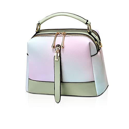 NICOLE & DORIS Handtasche für Damen klein Umhängetasche Modern Schultertaschen PU Leder Mehrfarbige Henkeltasche Mädchen Messenger Bag Satchel Crossbody Bag Handytaschen Grün von NICOLE & DORIS