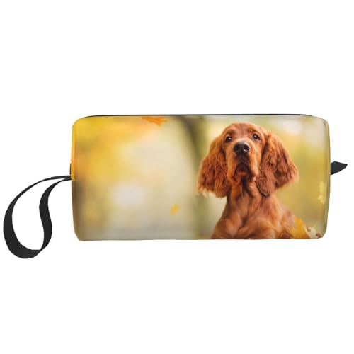 Cocker Spaniel Autumn Park Brown Spaniel Hunde, Make-up-Tasche, Kosmetiktasche, tragbare Reise-Kulturtasche, Make-up-Tasche, Organizer von NIHAPUDW