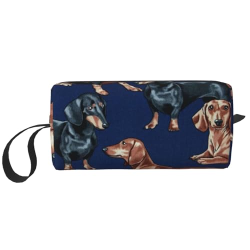 Dackelhund, Make-up-Tasche, Kosmetiktasche, tragbare Reise-Kulturtasche, Make-up-Tasche, Organizer von NIHAPUDW