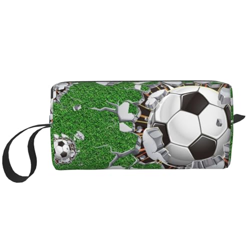 Fußball-Loch-Design, Make-up-Tasche, Kosmetiktasche, tragbare Reise-Kulturtasche, Make-up-Tasche, Organizer von NIHAPUDW