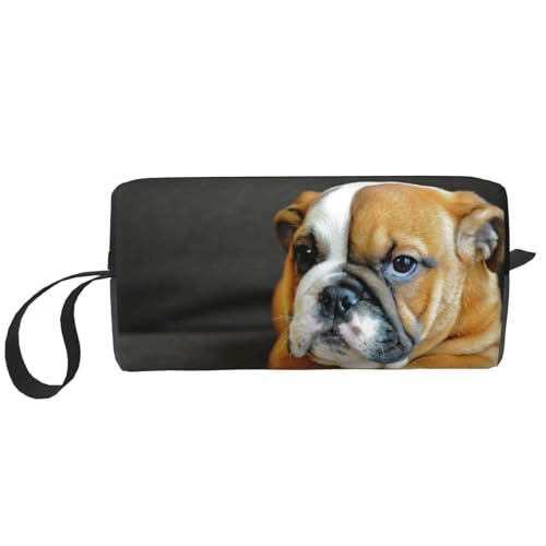 Kniende englische Bulldogge, Make-up-Tasche, Kosmetiktasche, tragbare Reise-Kulturtasche, Make-up-Tasche, Organizer von NIHAPUDW