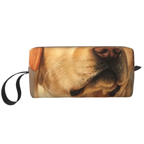 Labrador Retriever-Porträt, Make-up-Tasche, Kosmetiktasche, tragbare Reise-Kulturtasche, Make-up-Tasche, Organizer von NIHAPUDW