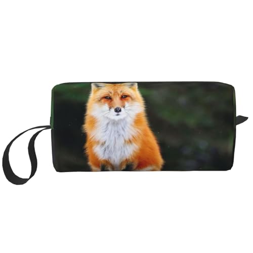 Lustiger Fuchs Bedruckt, Make-up-Tasche, Kosmetiktasche, tragbare Reise-Kulturtasche, Make-up-Tasche, Organizer von NIHAPUDW