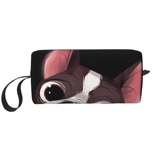 Natur des Boston Terriers, Make-up-Tasche, Kosmetiktasche, tragbare Reise-Kulturtasche, Make-up-Tasche, Organizer von NIHAPUDW