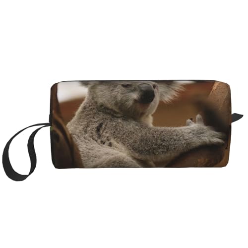 Niedlicher Koala auf Baum, Make-up-Tasche, Kosmetiktasche, tragbare Reise-Kulturtasche, Make-up-Tasche, Organizer von NIHAPUDW