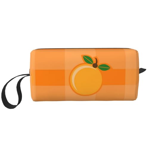 Orange und Orangenblätter, Make-up-Tasche, Kosmetiktasche, tragbare Reise-Kulturtasche, Make-up-Tasche, Organizer von NIHAPUDW