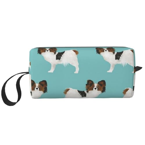 Papillon Dogs Süßer Toy Spaniel Hund, Make-up-Tasche, Kosmetiktasche, tragbare Reise-Kulturtasche, Make-up-Tasche, Organizer von NIHAPUDW