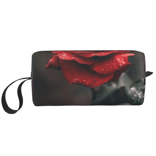 Rosenblume Bedruckt, Make-up-Tasche, Kosmetiktasche, tragbare Reise-Kulturtasche, Make-up-Tasche, Organizer von NIHAPUDW