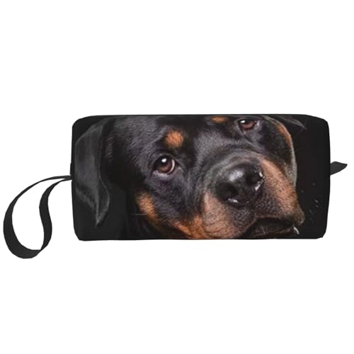 Rottweiler – liebevoll, selbstbewusst und treu, Make-up-Tasche, Kosmetiktasche, tragbare Reise-Kulturtasche, Make-up-Tasche, Organizer von NIHAPUDW