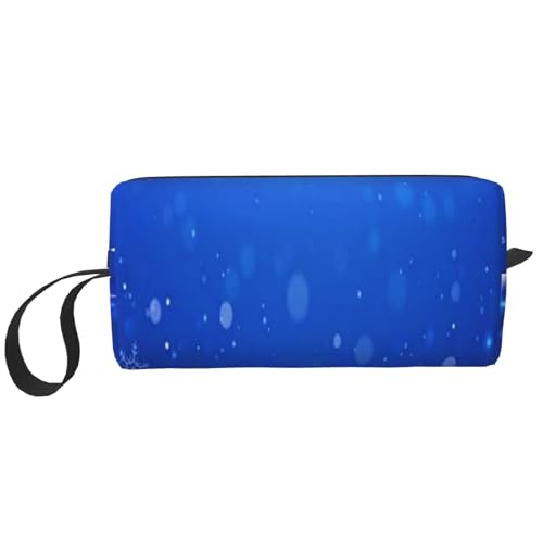 Schneeflocke-blaues Winter-Weihnachten, Make-up-Tasche, Kosmetiktasche, tragbare Reise-Kulturtasche, Make-up-Tasche, Organizer von NIHAPUDW