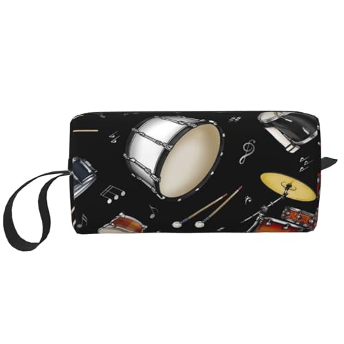 Schwarze Trommel der Jazz-Kollektion, Make-up-Tasche, Kosmetiktasche, tragbare Reise-Kulturtasche, Make-up-Tasche, Organizer von NIHAPUDW