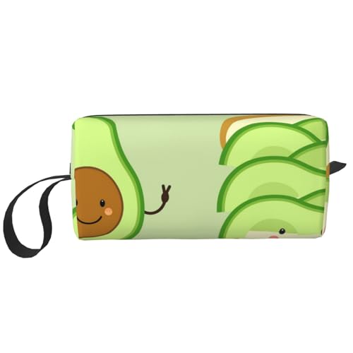 Süße Avocado und Toast und gebratenes Ei, Make-up-Tasche, Kosmetiktasche, tragbare Reise-Kulturtasche, Make-up-Tasche, Organizer von NIHAPUDW