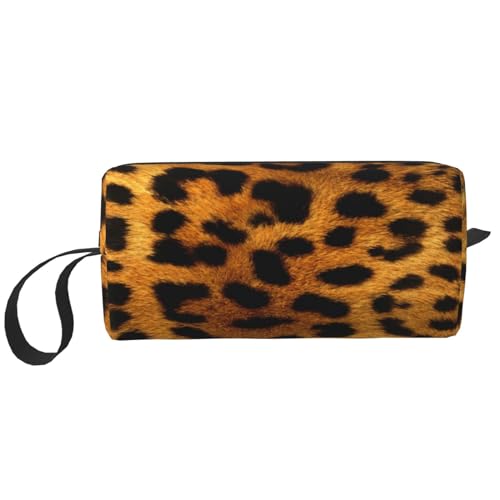 Tierische Leopardenhaut, Make-up-Tasche, Kosmetiktasche, tragbare Reise-Kulturtasche, Make-up-Tasche, Organizer von NIHAPUDW