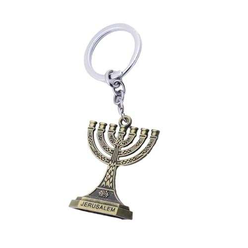 NIHENHAO Jüdischer Schlüsselanhänger für Chanukka-Feier, Zinklegierung, Jerusalem-Kerzenständer, jüdische Symbolik, Menora-Form, alte Bronze NIHENHAO Jüdischer Schlüsselanhänger für Chanukka-Feier, Zinklegierung, Jerusalem-Kerzenständer, jüdische Symbolik, Menora-Form, alte Bronze von NIHENHAO