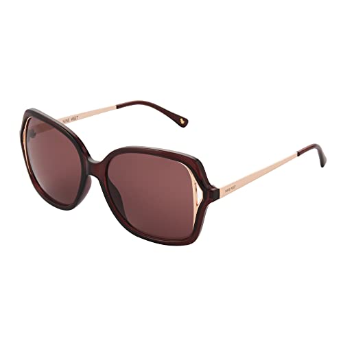 NINE WEST Damen Kourtney Sonnenbrille, Weinrot, 55 mm von NINE WEST