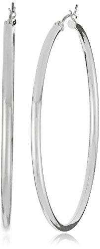 Nine West "Classics" Click Top Silver-Tone Hoop Earrings von NINE WEST