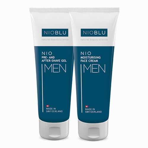 Nioblu Herren-Set – Pre- & Aftershave-Gel + feuchtigkeitsspendende Gesichtscreme – Komplette Routine für die Hautpflege von Männern – 2 x 100 ml Nioblu Herren-Set – Pre- & Aftershave-Gel + feuchtigkeitsspendende Gesichtscreme – Komplette Routine für die Hautpflege von Männern – 2 x 100 ml von NIOBLU