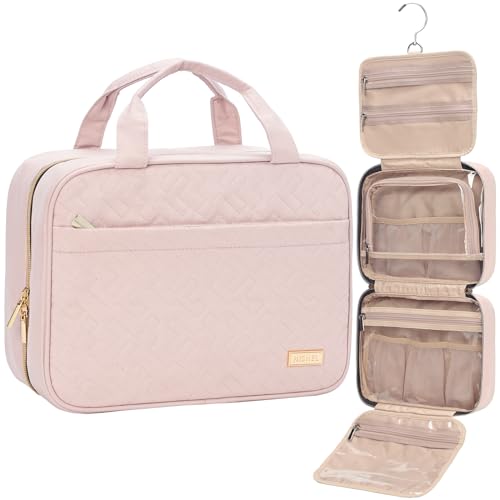 NISHEL Reise-Kulturbeutel für Frauen, tragbarer Organizer zum Aufhängen für Shampoo, Conditioner, Pinsel-Set, Make-up-Zubehör, große Größe, Rosa NISHEL Reise-Kulturbeutel für Frauen, tragbarer Organizer zum Aufhängen für Shampoo, Conditioner, Pinsel-Set, Make-up-Zubehör, große Größe, Rosa von NISHEL