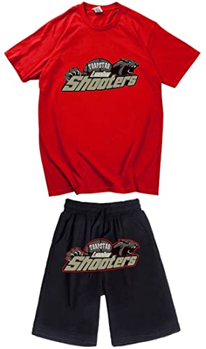 NIUHE Tiger Printed Herren Trainingsanzug Sets T-shirts Kurzarm Freizeit Jogginganzug 2-teilig Kurzarm Und Sporthose Kurzarmanzug(Rot 001,XL) von NIUHE