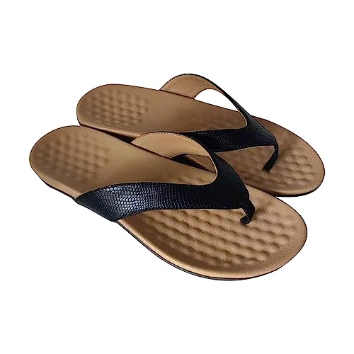 NIUREDLTD Sommer Flip Flops Sommer Flach rutschfest Flip-Flops Freizeitschuhe Bequem Sandalen Sommerschuhe Sandalen Leder Stoff Riemen Sandalen Lässige Flip Flop Strand Flip-On von NIUREDLTD