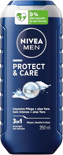 NIVEA MEN Protect & Care Duschgel, pH-hautneutrale Pflegedusche für Männer, pflegende Formel mit natürlichem Aloe Vera für Körper, Gesicht und Haar (250 ml) NIVEA MEN Protect & Care Duschgel, pH-hautneutrale Pflegedusche für Männer, pflegende Formel mit natürlichem Aloe Vera für Körper, Gesicht und Haar (250 ml) von NIVEA MEN