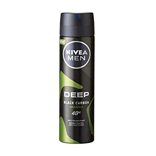 3er Pack - Nivea Men Deospray - Deep Black Carbon Amazonia - Antitranspirant - 150ml von NIVEA