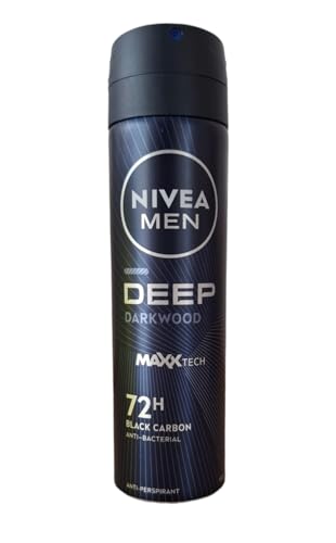 3er Pack - Nivea Men Deospray - Deep Black Carbon Dark Wood - Antitranspirant - 150ml von NIVEA