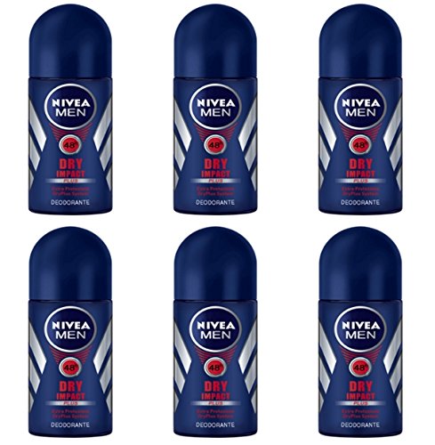 6 x NIVEA Lufterfrischer Körper MEN DRY IMPACT PLUS deo roll on Angebot auf Lager für Herren von NIVEA