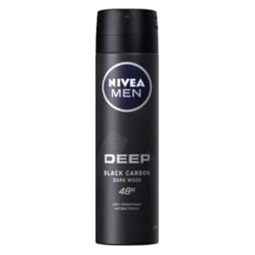 6er Pack - Nivea Men Deospray - Deep Black Carbon Dark Wood - Antitranspirant - 150ml von NIVEA