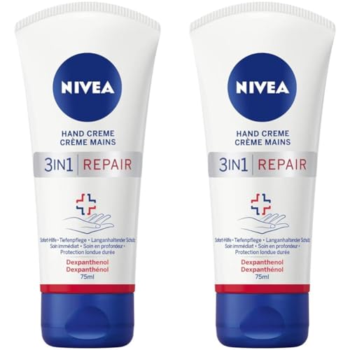 NIVEA 3in1 Repair Hand Creme, 91 g (Packung mit 2) von NIVEA