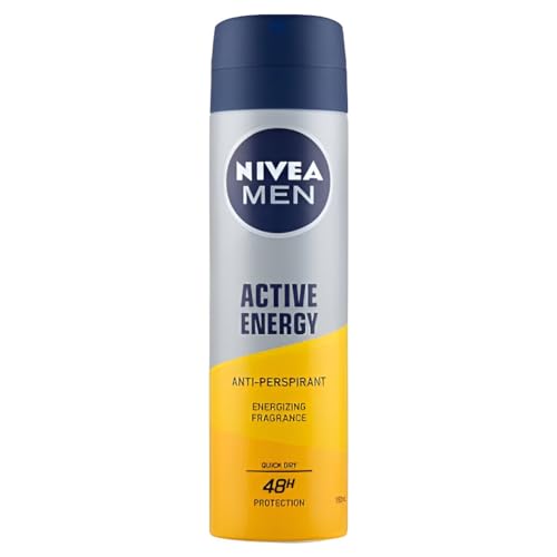 NIVEA Deo Men Spray Active Energy 150ml Reliable Zinc Complex Provides Long-lasting Protection, Ensuring Dermatologically Approved Compatibility, With 72h Protection Without Ethyl Alcohol (Pack of 6) von Nivea