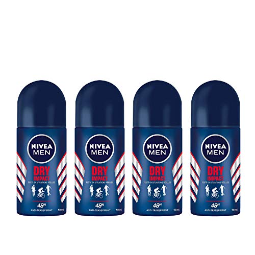 NIVEA Deodorant Dry Impact für Herren, 4 x 50 ml von NIVEA